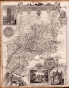 Gloucestershire Steel Engraved Victorian Thomas Moule Map.