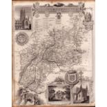 Gloucestershire Steel Engraved Victorian Thomas Moule Map.