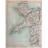 Victorian 1897 Map Wales Holyhead Carnarvon Colwyn Pwllheli Etc.