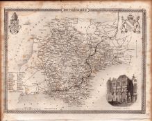 Devonshire Steel Engraved Victorian Thomas Moule Map.