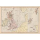 British Orkney Shetlands Channel Islands Victorian 1882 Blackie Map.