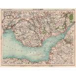 Victorian 1897 Map Severn Estuary Bristol Channel South Wales Valleys Somerset.