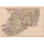 Ireland South Dublin Wicklow Cork Galway Victorian 1882 Blackie Map.