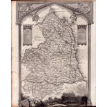 Northumberland Steel Engraved Victorian Thomas Moule Map.