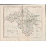 Radnorshire Historic County of Wales 1850 Antique Map.