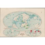 WW1 Imperial Germany 1914 Coloured Antique Map 1922.