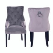 Annabelle Velvet Dining Chairs - Set of 2 - Grey RRP £225
