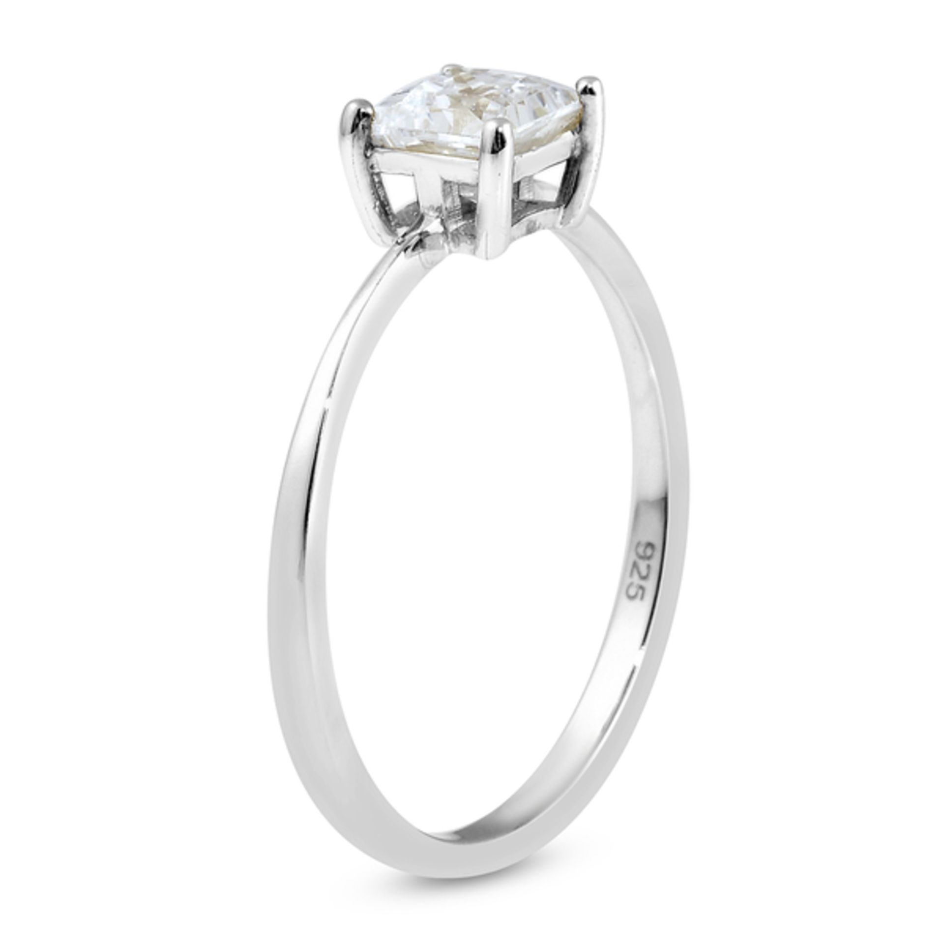 New! J Francis Sterling Silver Solitaire Ring Made With Swarovski Zirconia - Image 2 of 3