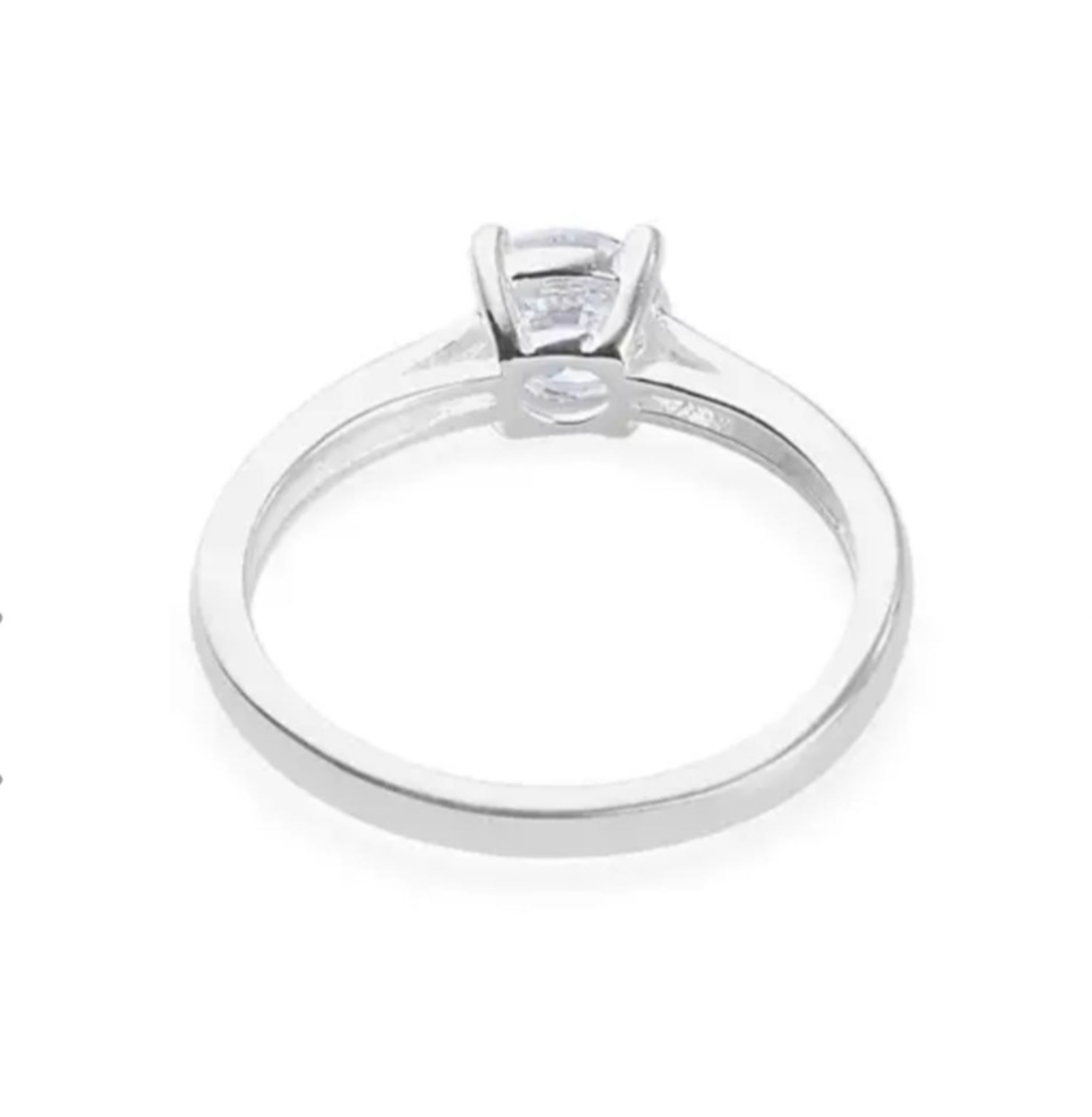 New! 2 Piece Set - Lustro Stella Sterling Silver Solitaire Ring and Stud Earrings - Image 4 of 6