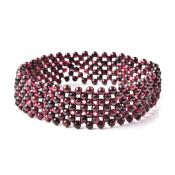 New! Red Garnet Stretchable Bracelet & Earrings