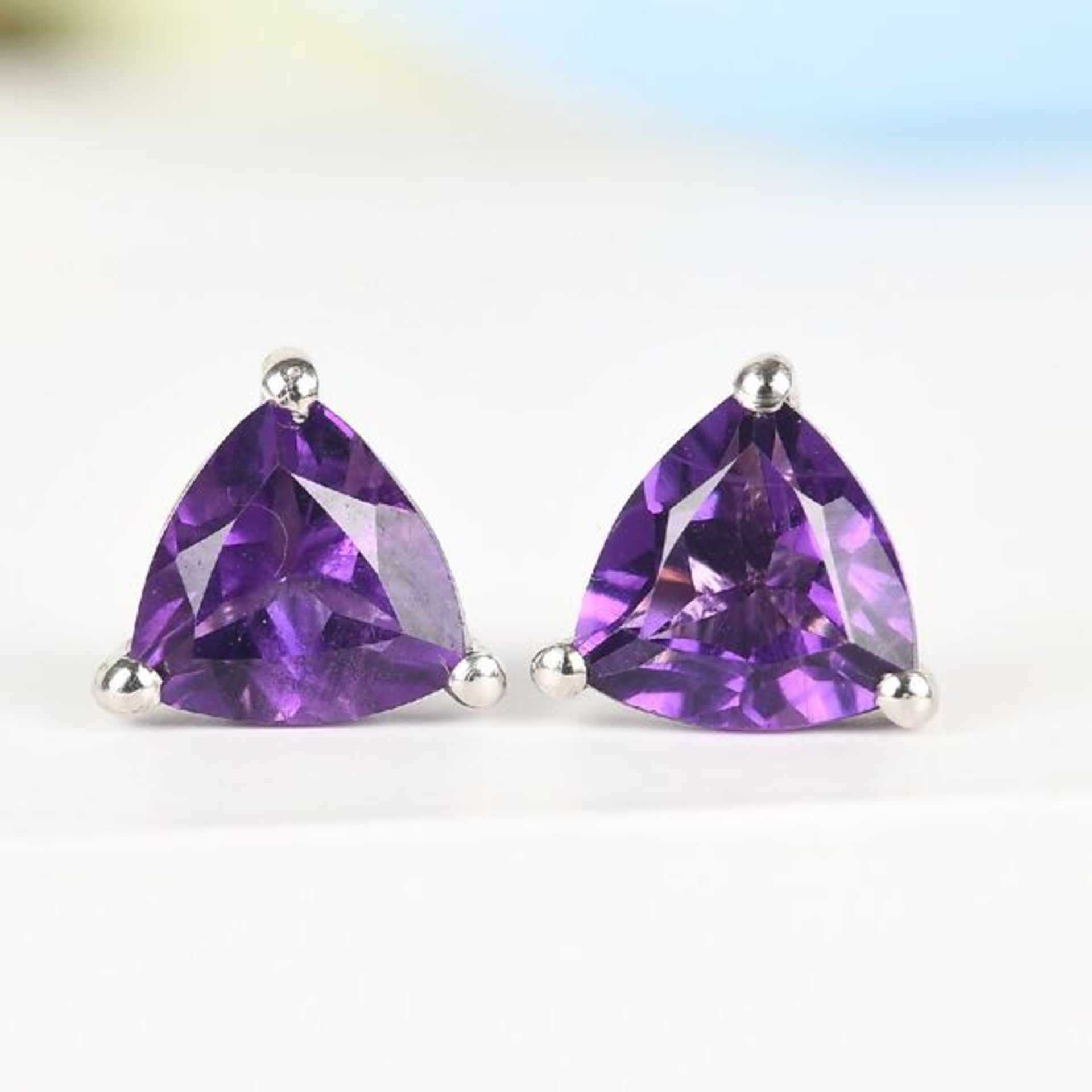 New! Amethyst Stud Earrings