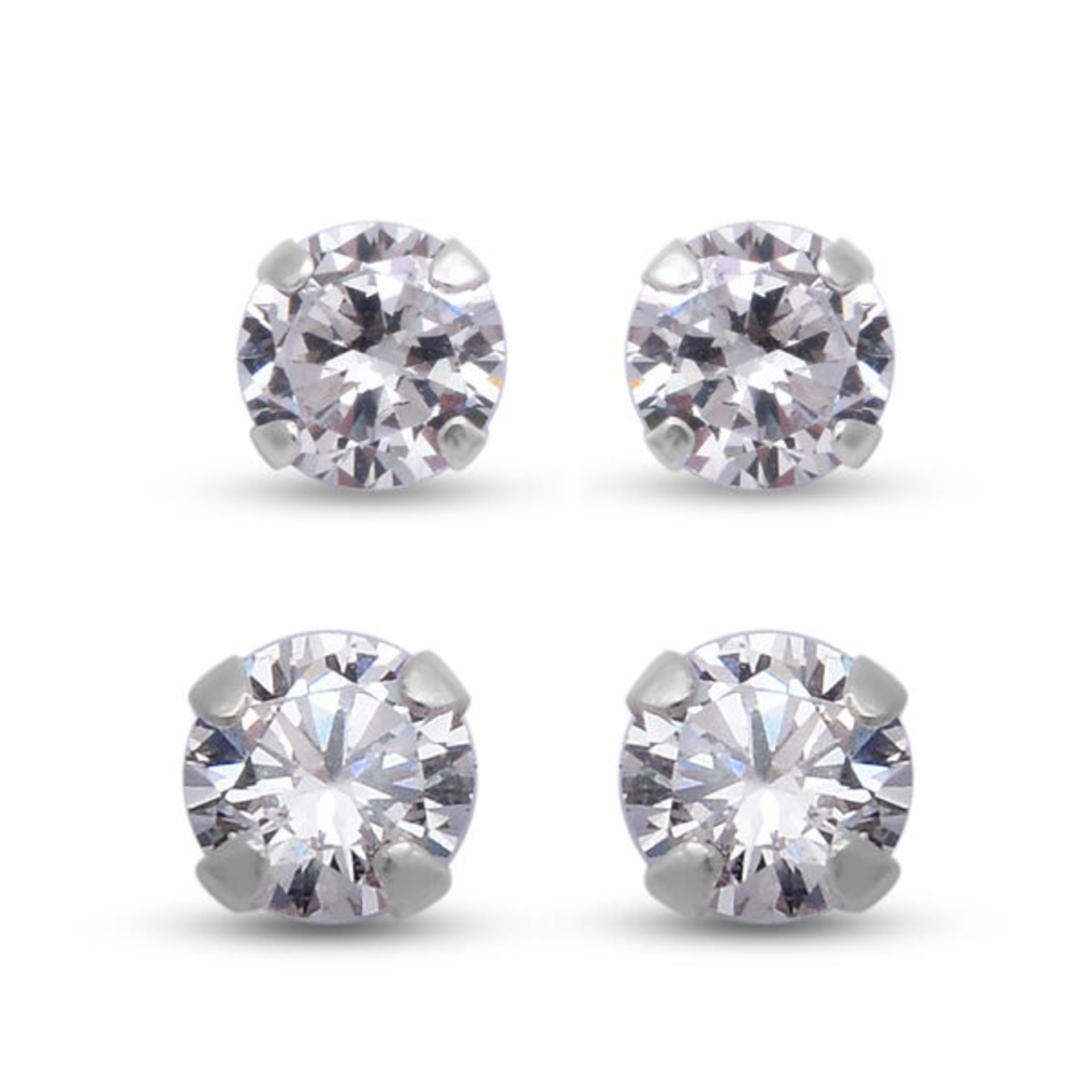 New! Elanza Simulated Diamond Stud Earrings - Set of 2