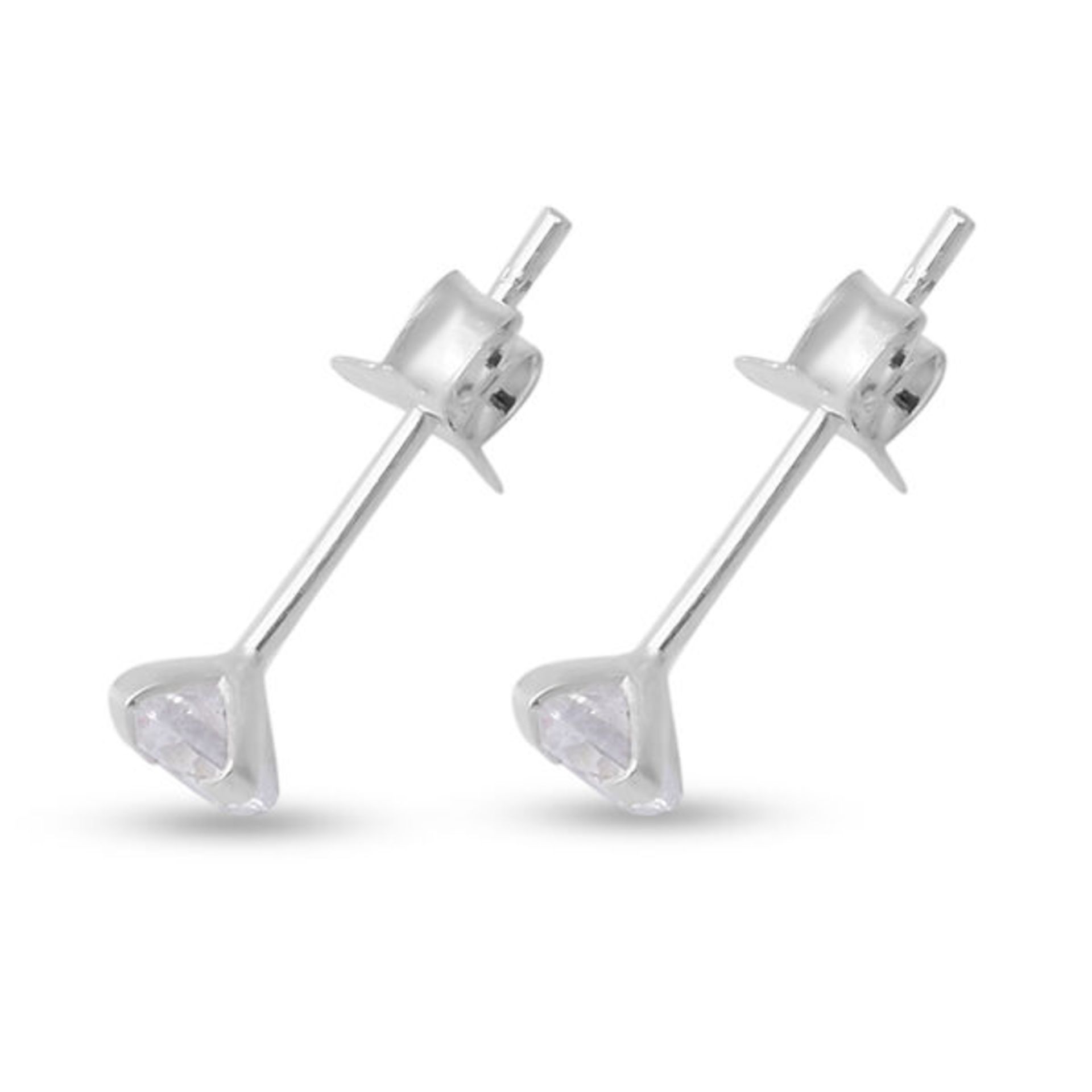 New! Elanza Simulated Diamond Stud Earrings - Set of 2 - Image 4 of 5