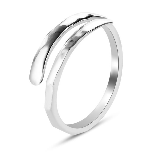 New! Sterling Silver Coiled Plain Band Ring With Bevelled Edges - Image 2 of 3