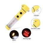 AA 3-In-1 Emergency Beacon, Flashlight, Seat Belt Cutter and Glass Hammer