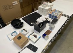 Box of Assorted New Tech Prds (wireless chargers, VR Headset) (B9)