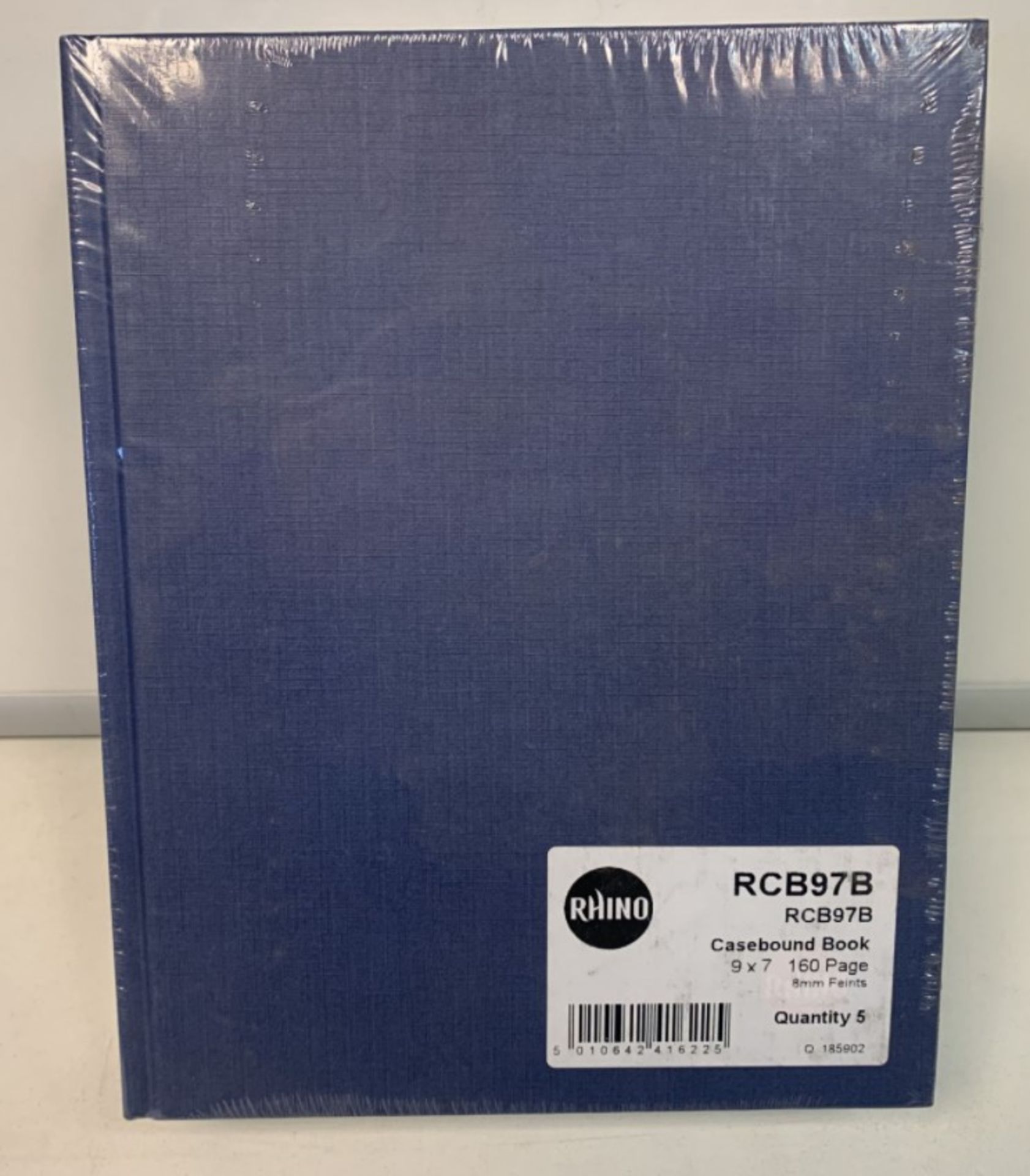 Pack of 5 Rhino Casebound Book 8mm Ruled 9 X 7 Blue 160 Page RRP £33.05