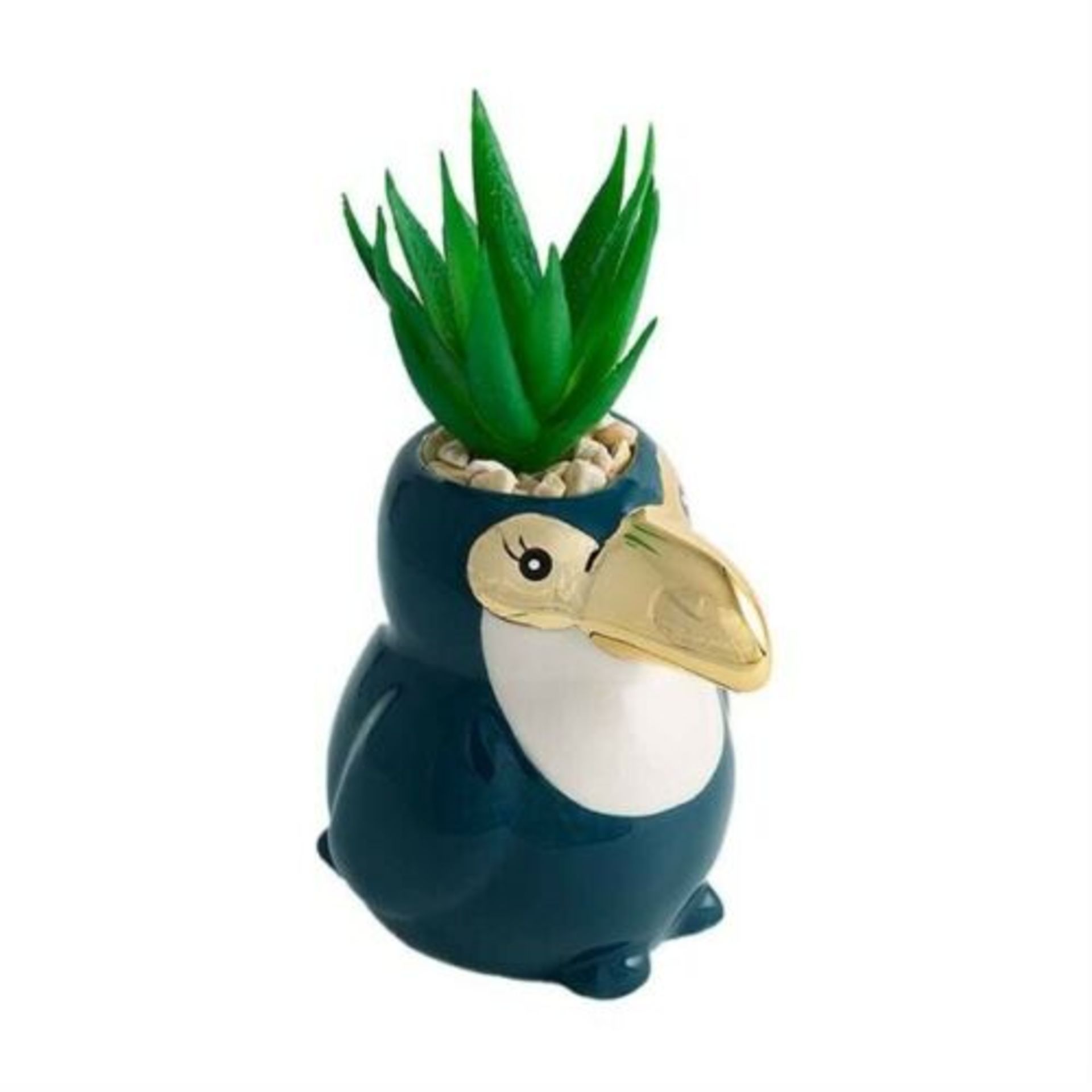 AVON Toucan Desktop Planter and Faux Plant (Colour May Vary)