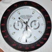 40 cm Black Body Black Bazal White Dial Clock