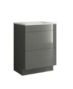 Brand New Boxed House Beautiful ele-ment(s) 600mm Floorstanding Vanity Unit Gloss Grey RRP £400