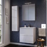 Brand New Boxed House Beautiful 600mm Wall Hung Vanity Unit with Basin - Gloss White RRP £400
