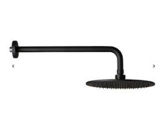 Brand New Boxed Noir 300mm Shower Head with Wall Arm - Black RRP £180 *No Vat*