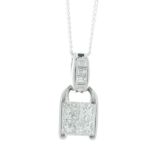 Platinum Illusion Set Cluster Diamond Pendant 1.15 Carats