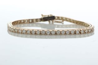 18ct Rose Gold Tennis Diamond Bracelet 5.44 Carats
