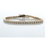 18ct Rose Gold Tennis Diamond Bracelet 5.44 Carats