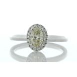 18ct White Gold Single Stone Oval Cut Diamond Ring (0.56) 0.66 Carats