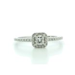 18ct White Gold Halo Set Diamond Ring 0.33 Carats