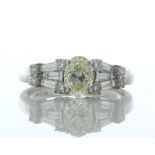 Platinum Oval Diamond Ring (0.70) 1.13 Carats