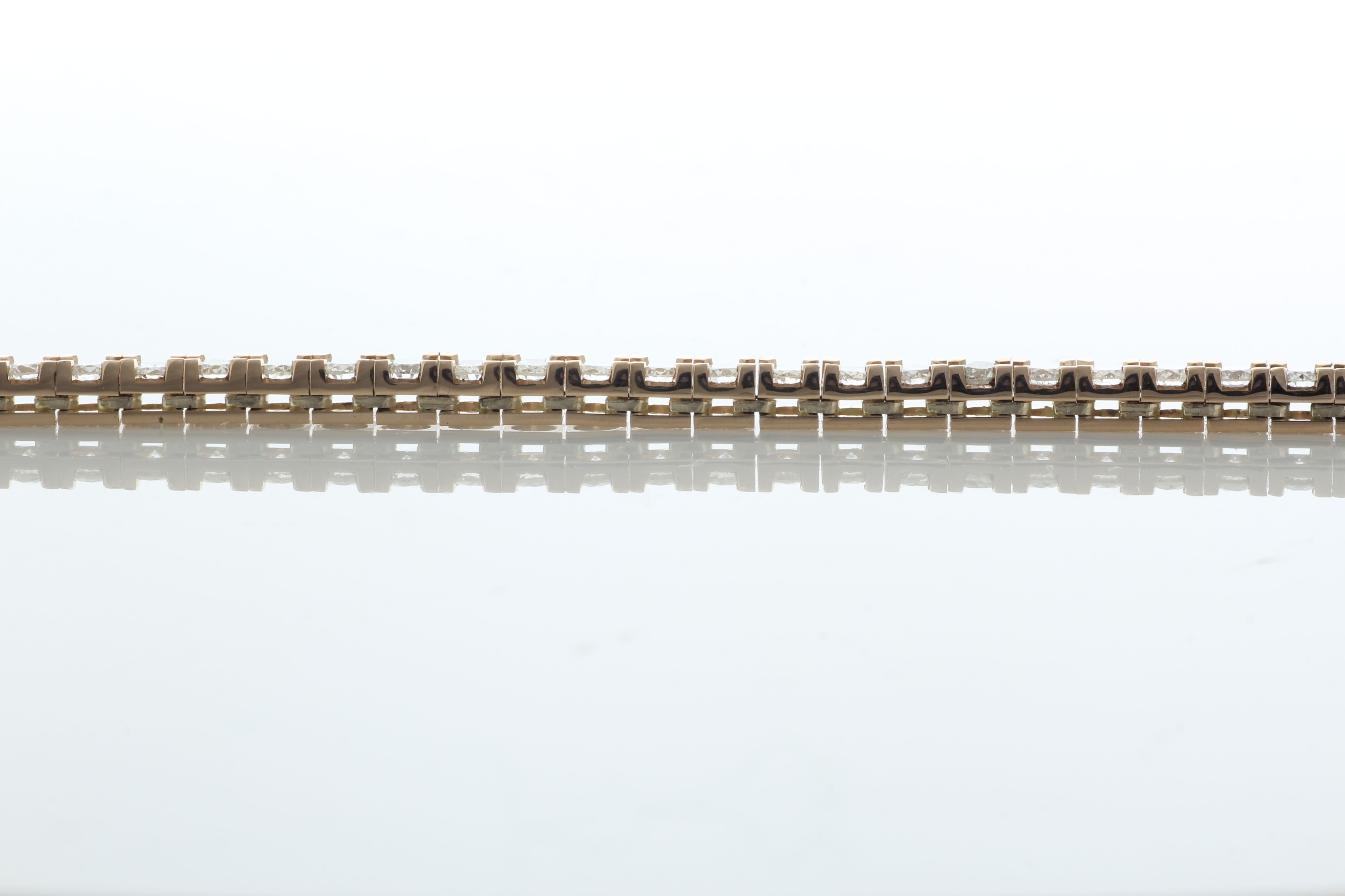 18ct Rose Gold Tennis Diamond Bracelet 5.44 Carats - Image 3 of 4