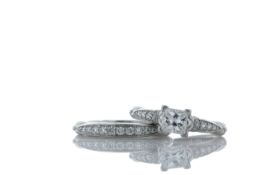 Platinum Matching Bridal Set Gia E Vs2 (0.76) 1.11 Carats