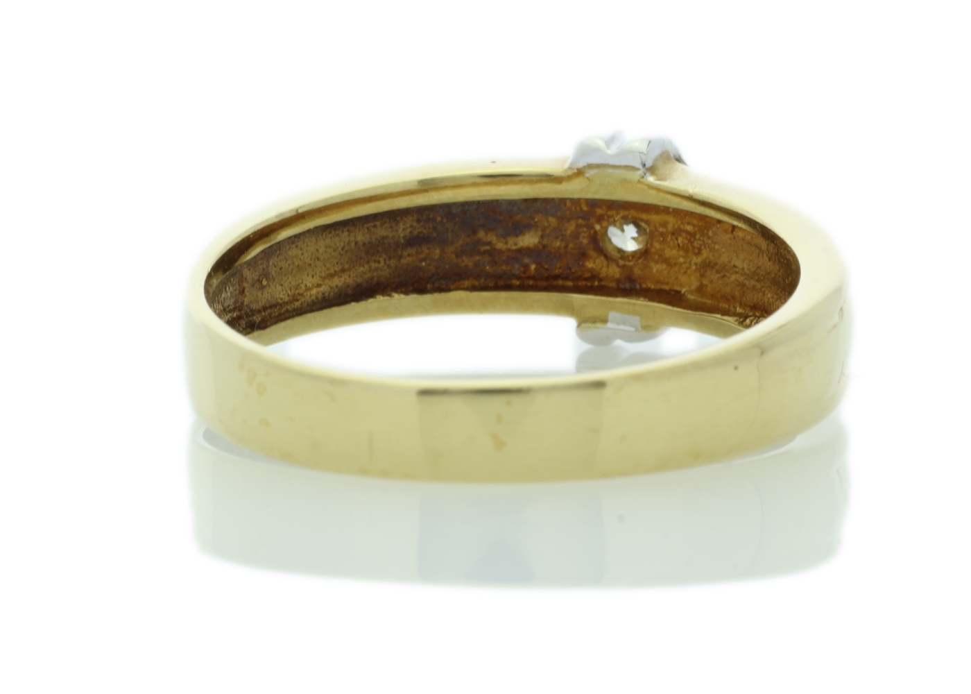 18ct Yellow Gold Single Stone Fancy Rub Over Set Diamond Ring 0.21 Carats - Image 3 of 5