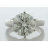 18ct White Gold Single Stone Prong Set Diamond Ring 6.10 Carats