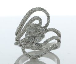 18ct White Gold Dress Cluster Diamond Ring 1.88 Carats