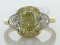 18ct Yellow Gold Three Stone Diamond Ring (5.02) 6.02 Carats
