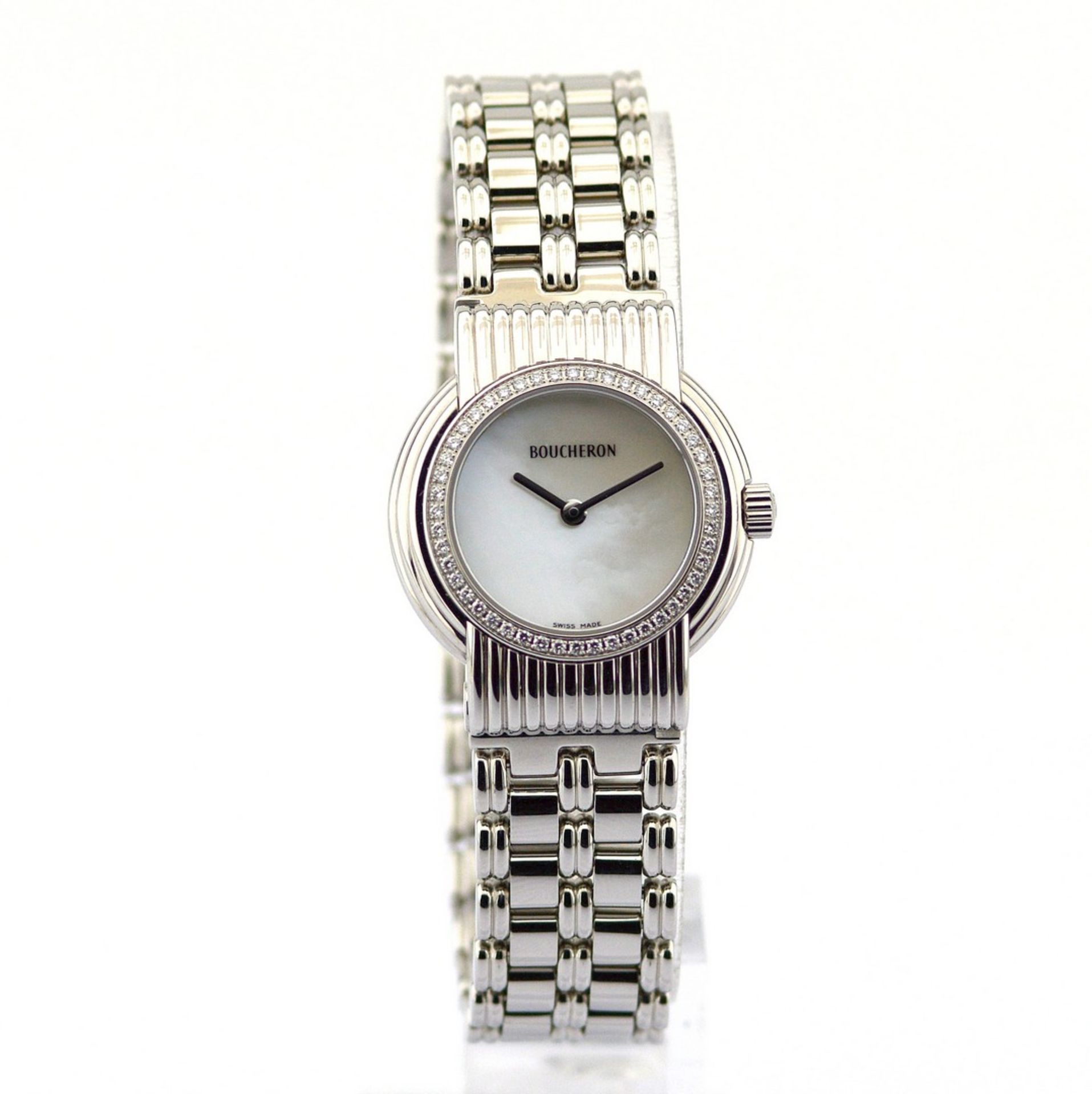 Boucheron / AJ 411367 Diamond Case Mother of pearl - Lady's Steel Wristwatch - Image 5 of 14