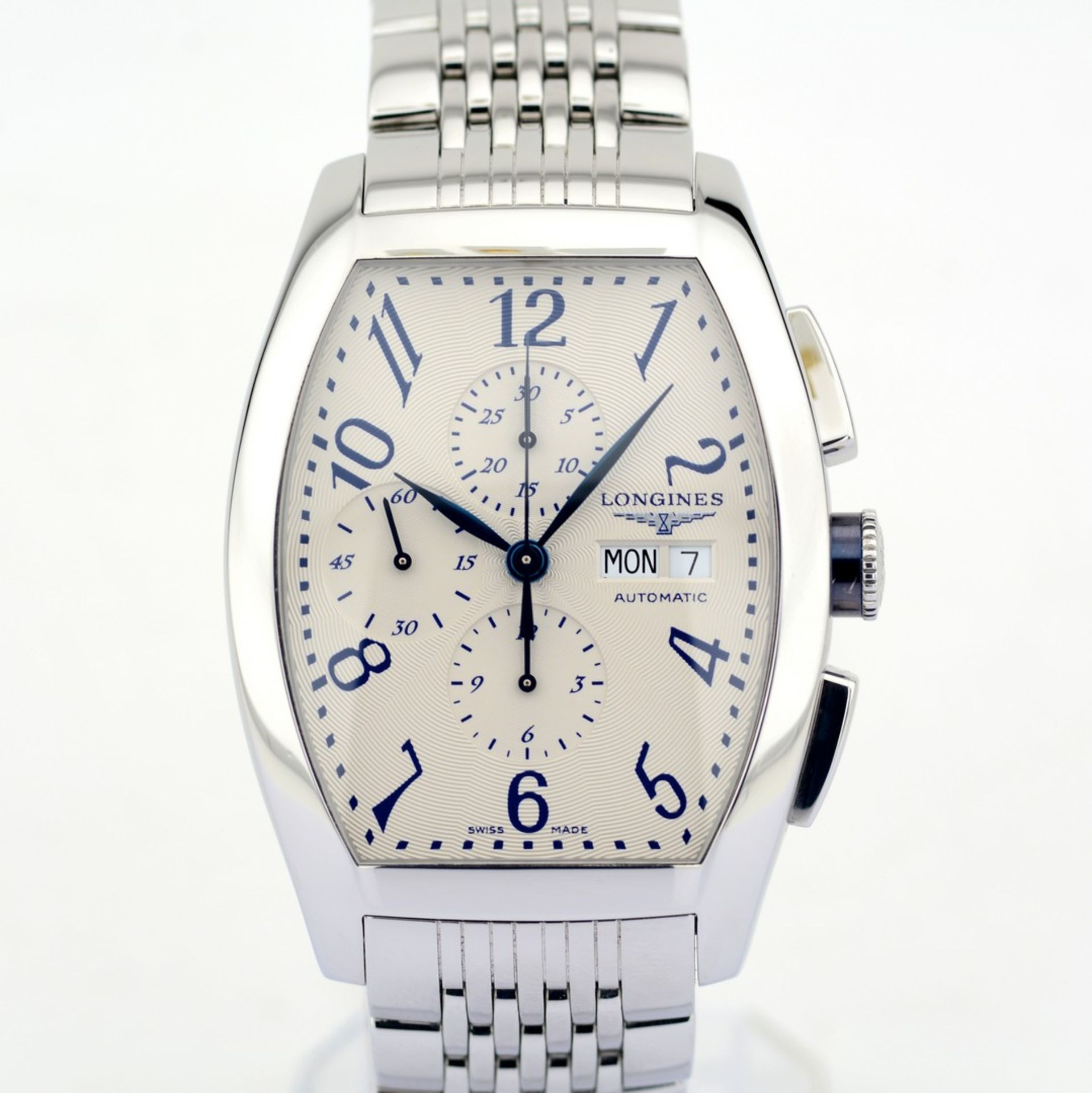 Longines / Longines Evidenza XL 56 mm Chronographe Day Date - Gentlemen's Steel Wristwatch - Image 3 of 9