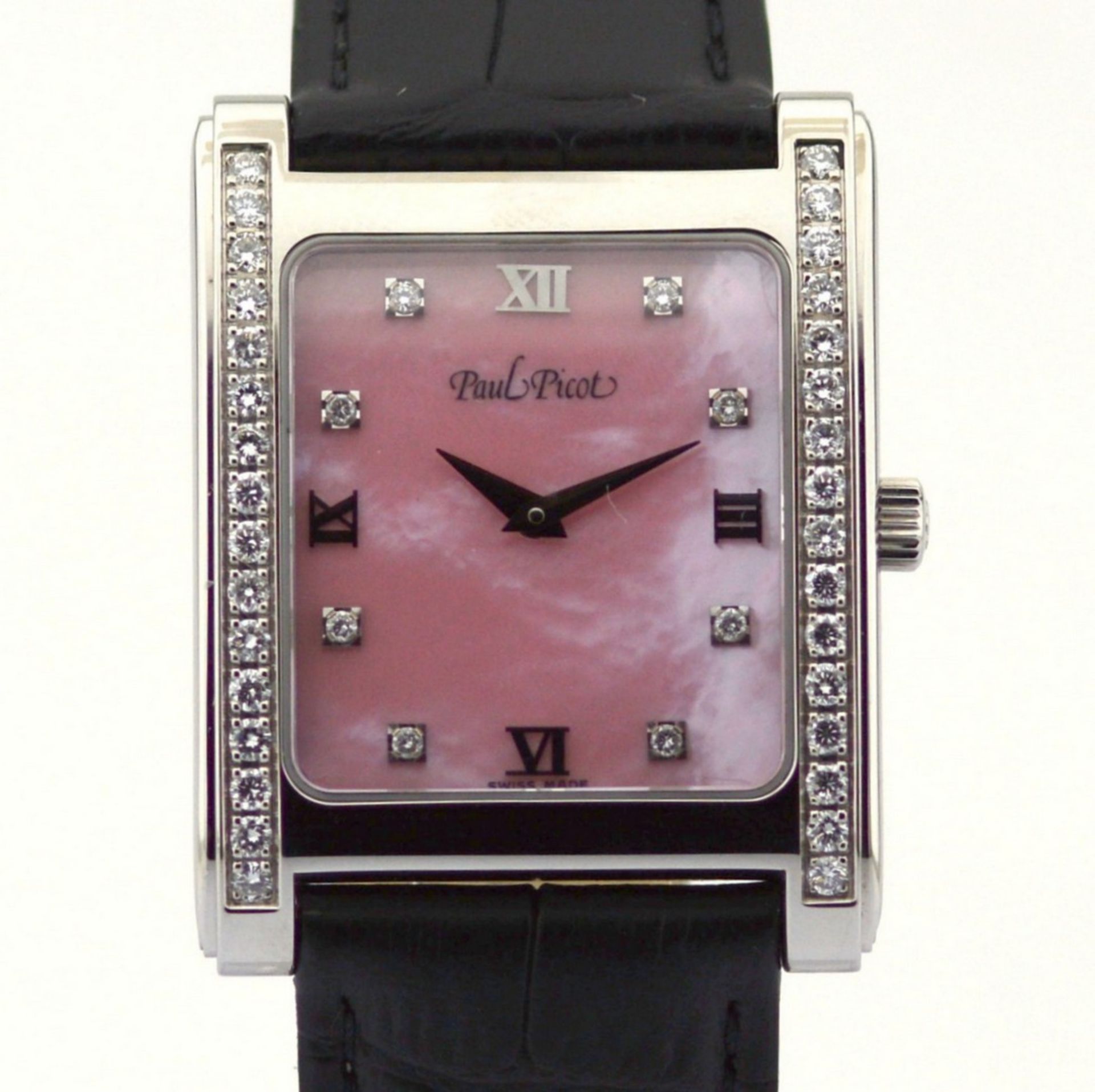 Paul Picot / 4079 Diamond Dial Diamond Case Mother of pearl - Lady's Steel Wristwatch