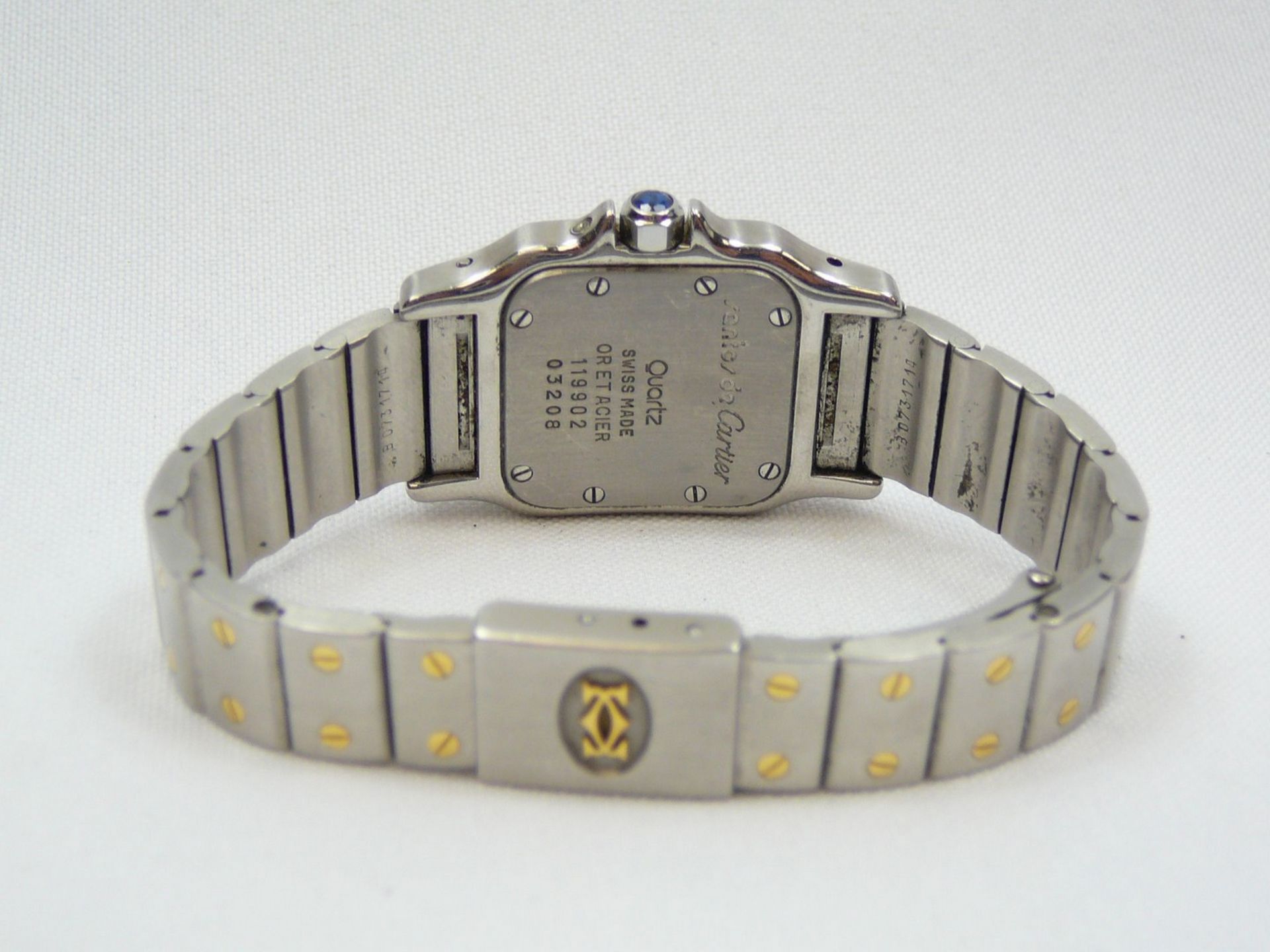 Cartier / 119902 Santos Galbee Diamond Bezel & Bracelet - Lady's Gold/Steel Wrist Watch - Image 2 of 3