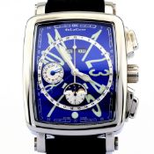 DeLaCour / VIA LARGA Triple Calender Moonphase - UNWORN - Gentlemen's Steel Wristwatch