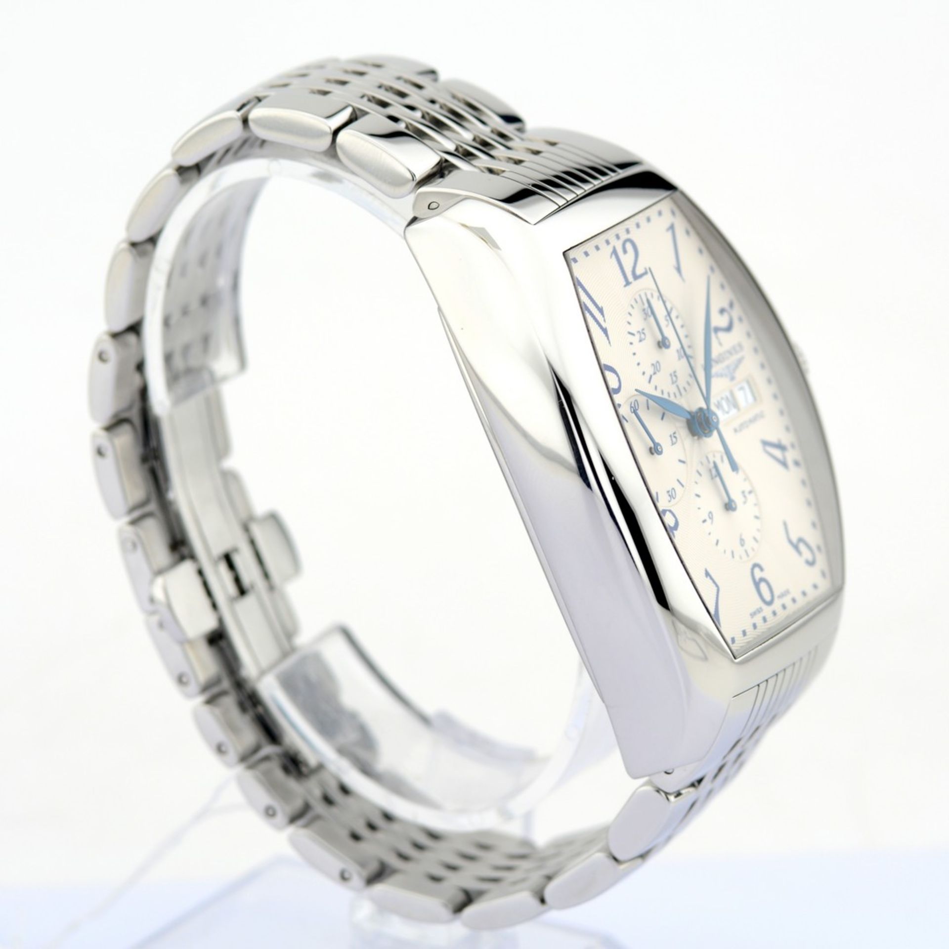 Longines / Longines Evidenza XL 56 mm Chronographe Day Date - Gentlemen's Steel Wristwatch - Image 5 of 9