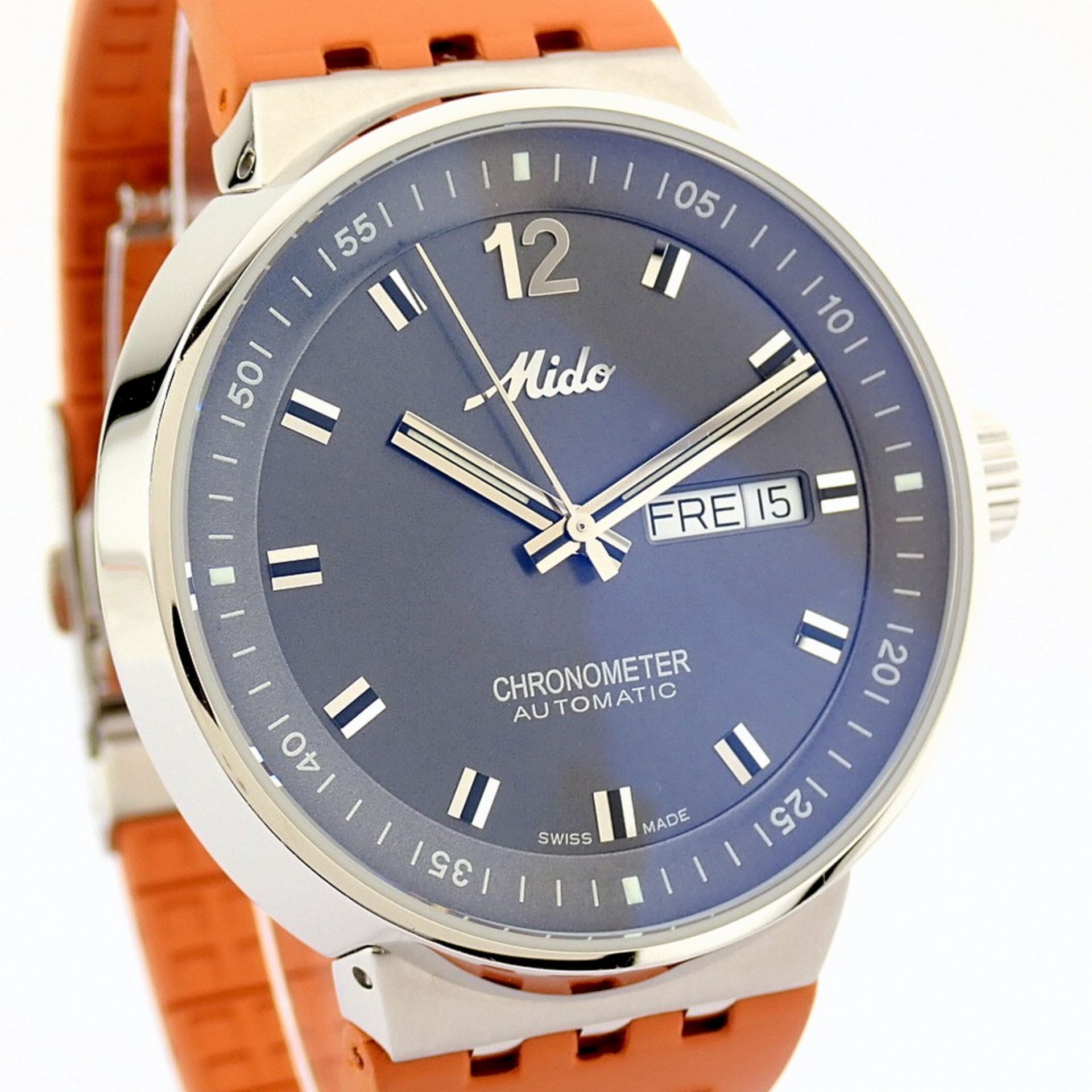 Mido / All Dial Day Date Choronometer Automatic Transparent (Unworn) - Gentlemen's Steel Wristwatc..