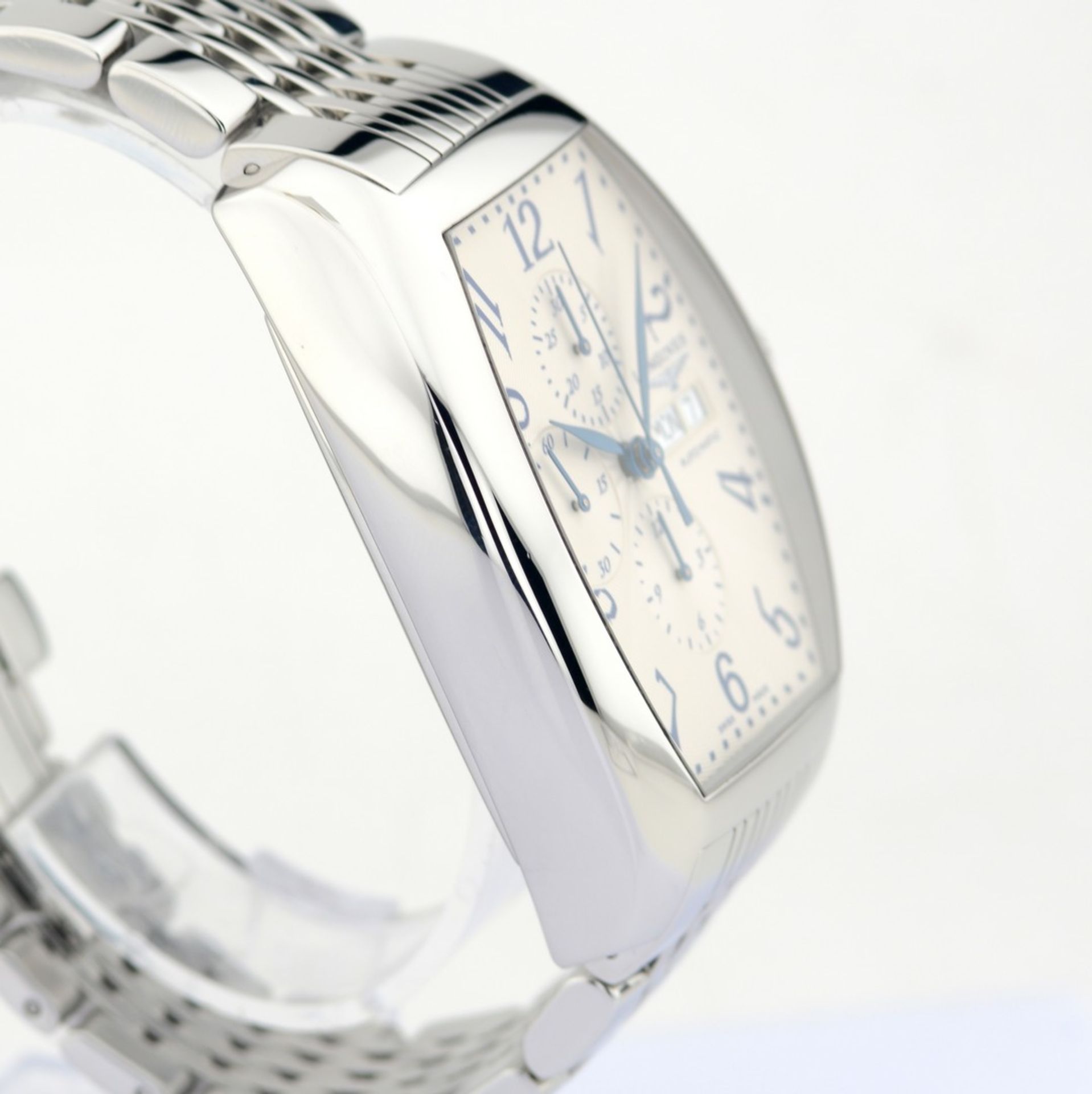 Longines / Longines Evidenza XL 56 mm Chronographe Day Date - Gentlemen's Steel Wristwatch - Image 7 of 9