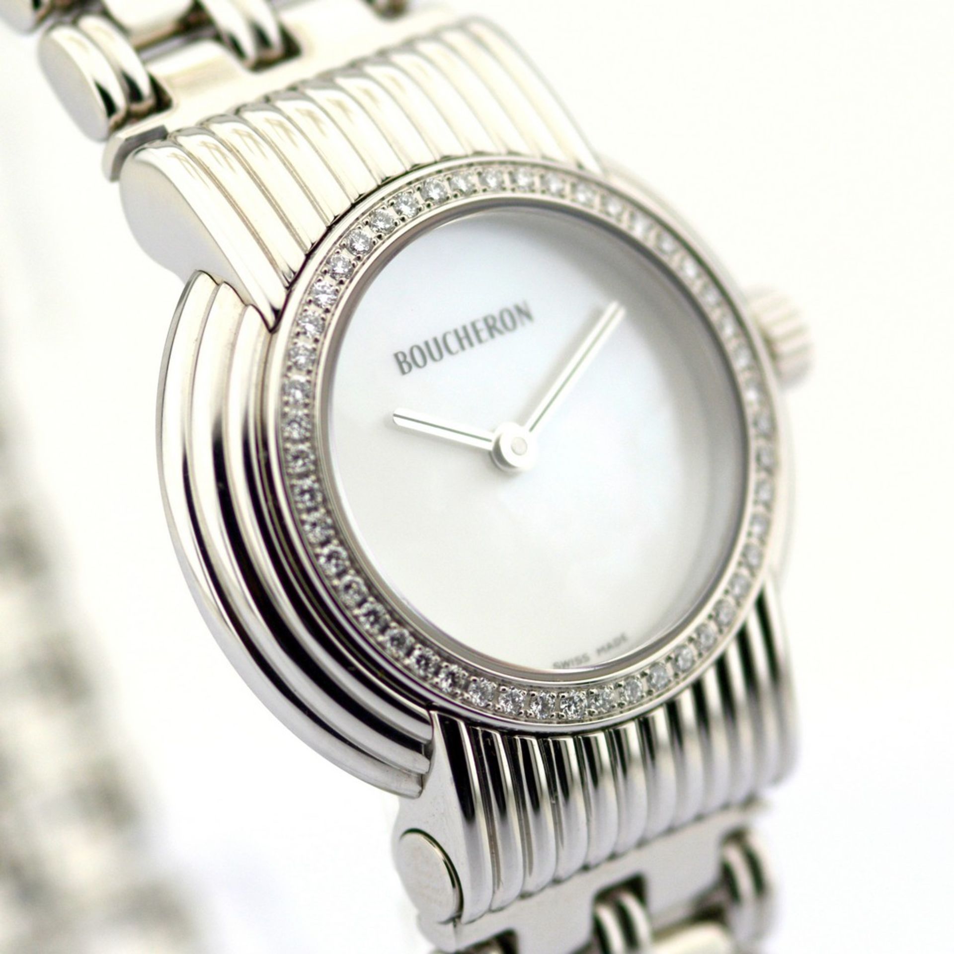 Boucheron / AJ 411367 Diamond Case Mother of pearl - Lady's Steel Wristwatch - Image 7 of 14