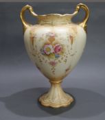 Large Blush Crown Devon Footed Vase