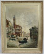 Antonio DeVity (Italian, 1901-1993) Venice Canal Oil on Canvas