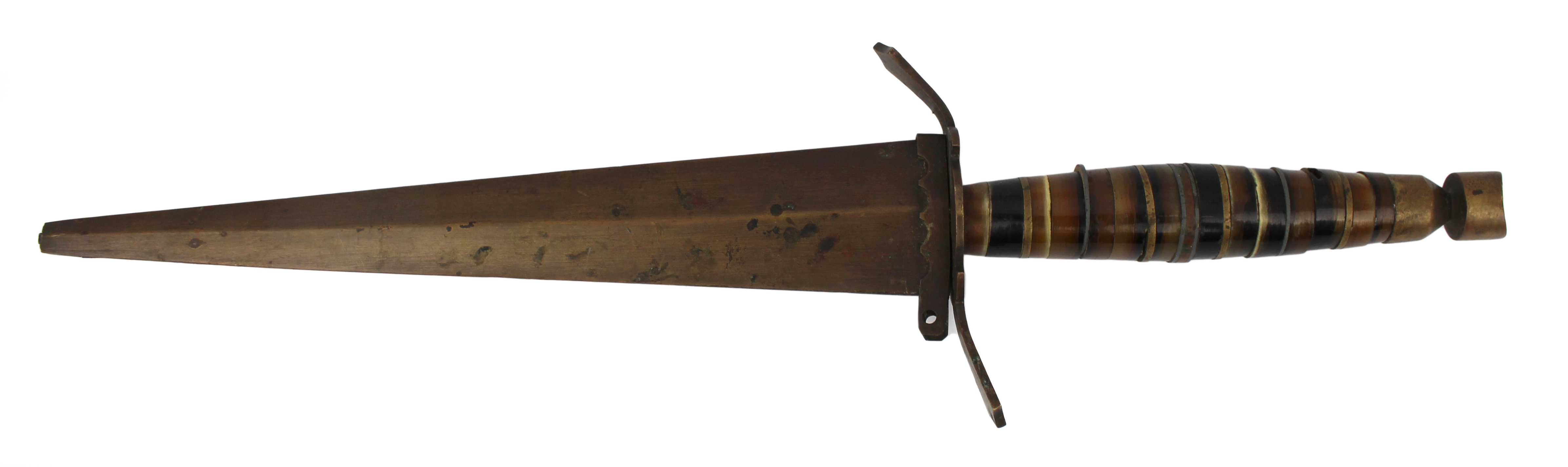 Antique Dagger with Turned Stone & Brass Handle